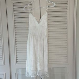 AOOKSMERY Women White Beach Dress